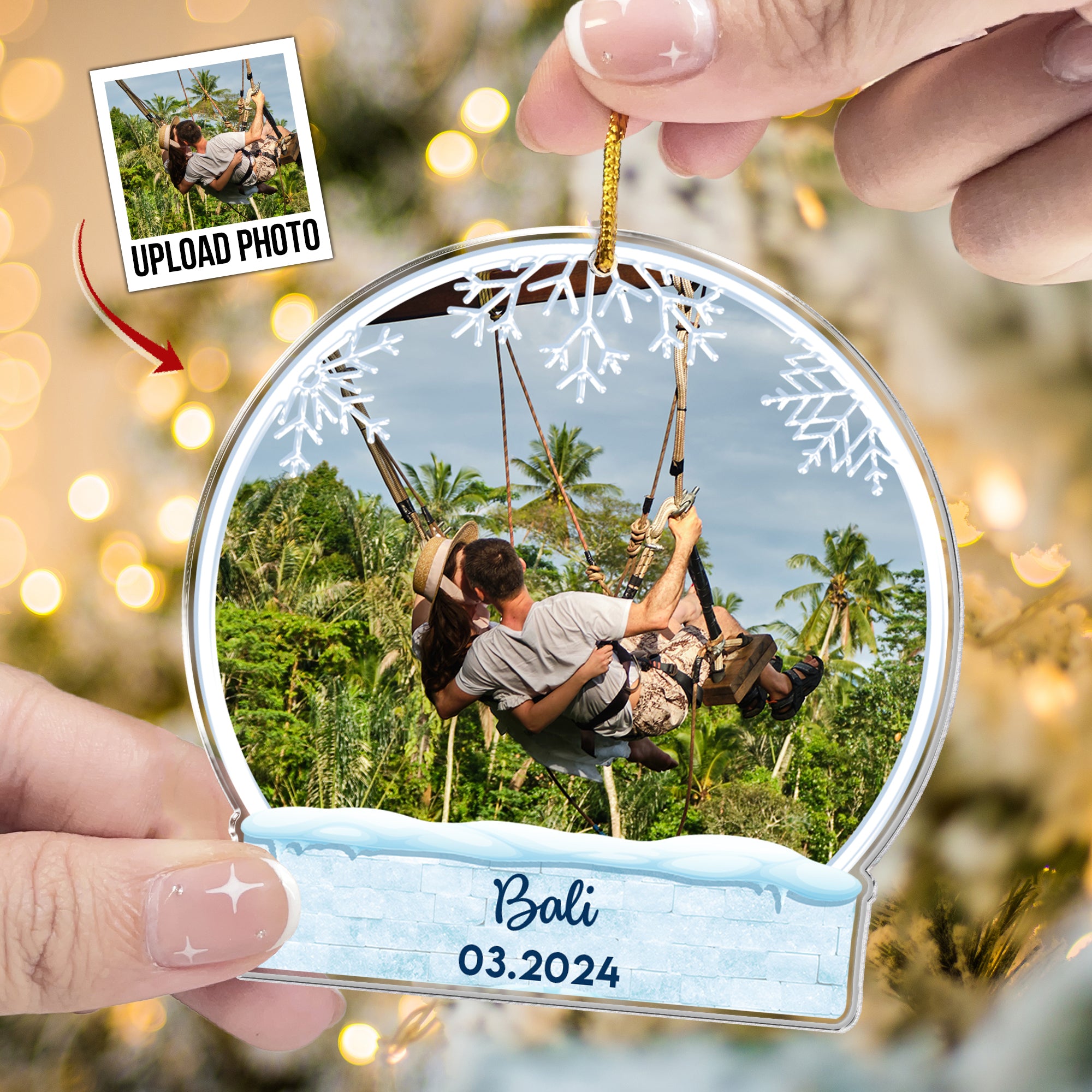 Travel Memories - Personalized Acrylic Photo Ornament