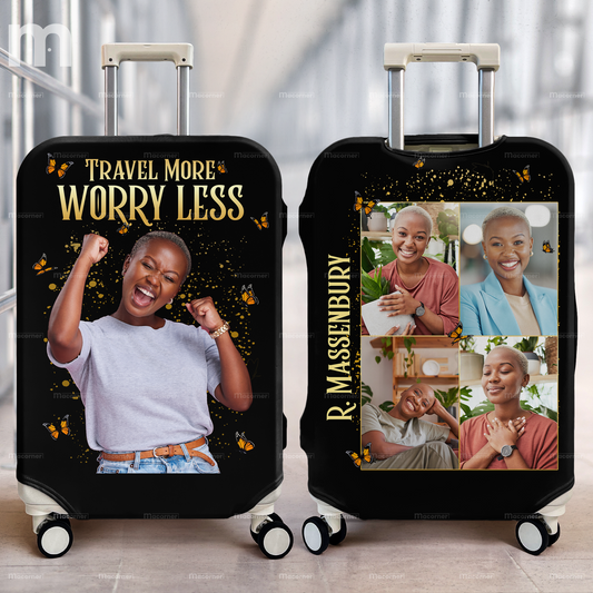 Travel More Worry Less - Personalized Photo Luggage Cover