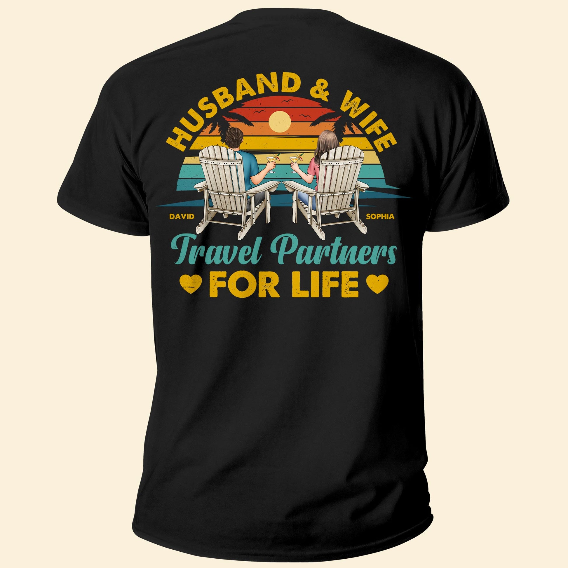 Travel Partners For Life - Personalized Couple Matching Back Printed Shirts