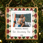 Travel-Memories-Family-Trip,-Friend-Vacation-Custom-Photo-&-Message-Frame-Personalized-Ornament1
