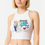 Traveling Is My Therapy - Custom Crop Tank Top