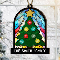 Tree Family Christmas - Personalized Family Suncatcher Ornament