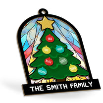 Tree Family Christmas - Personalized Family Suncatcher Ornament