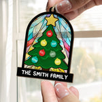 Tree Family Christmas - Personalized Family Suncatcher Ornament