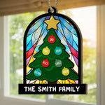 Tree Family Christmas - Personalized Family Suncatcher Ornament