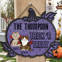 Trick 'r Treat From Cats- Personalized Wood Sign