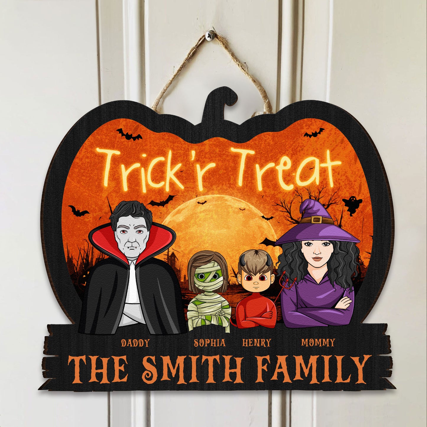 Trick 'r Treat - Personalized Custom Shaped Wood Sign