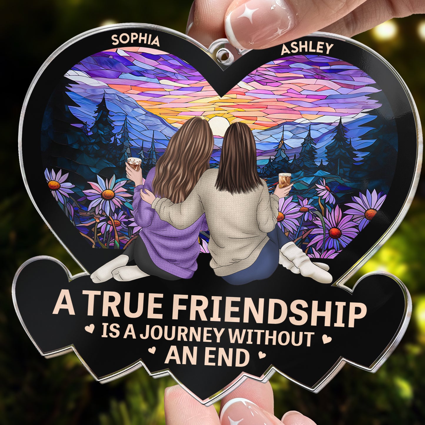 True Friendship Is A Journey - Personalized Acrylic Ornament