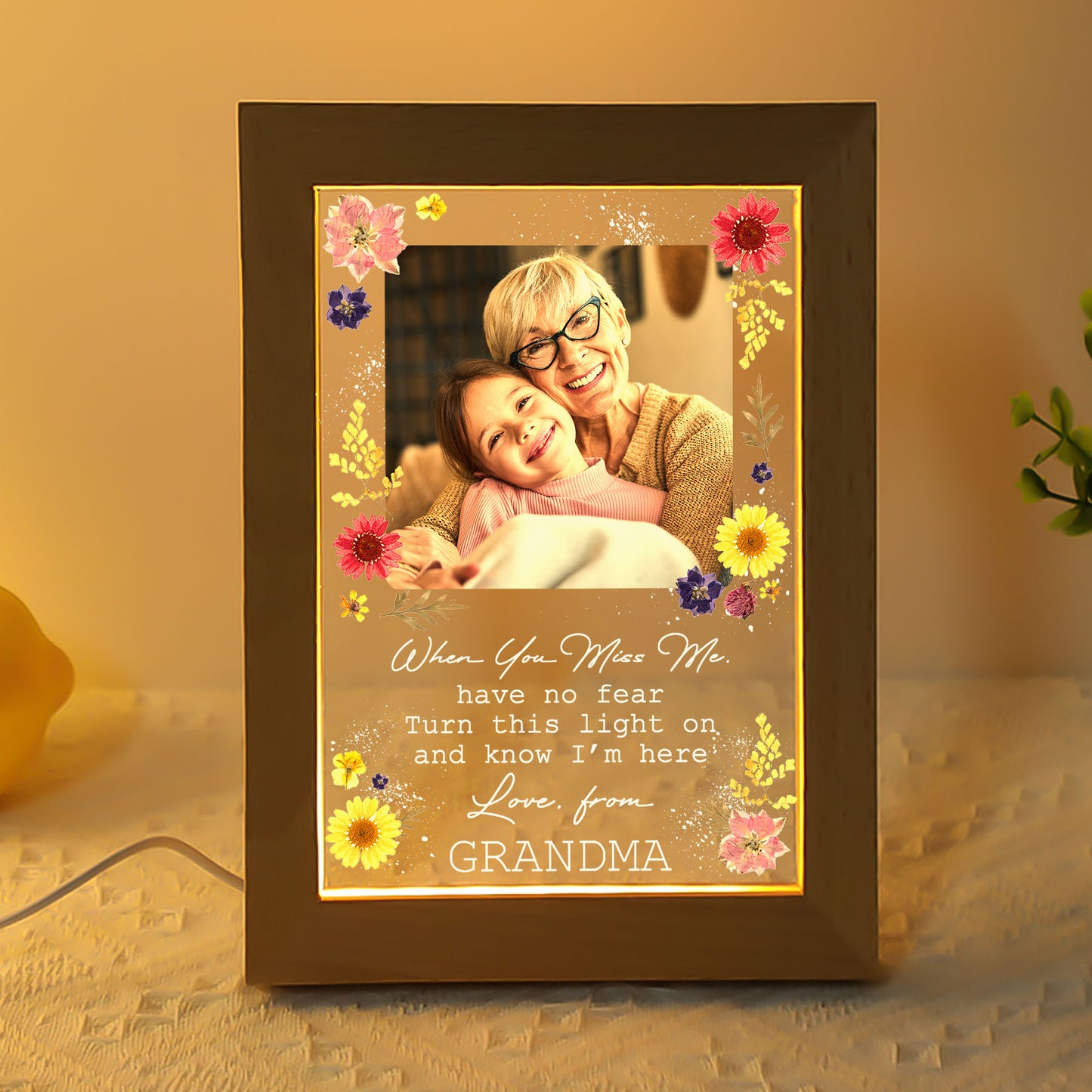 Turn This Light On And Know I'm Here - Personalized Photo Frame Lamp