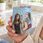 Turn Your Photo Into Watercolor Art - Best B*Tches Friendship Gifts - Personalized Wine Tumbler