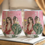 Turn Your Photo Into Watercolor Art - Best B*Tches Friendship Gifts - Personalized Wine Tumbler