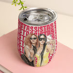 Turn Your Photo Into Watercolor Art - Best B*Tches Friendship Gifts - Personalized Wine Tumbler