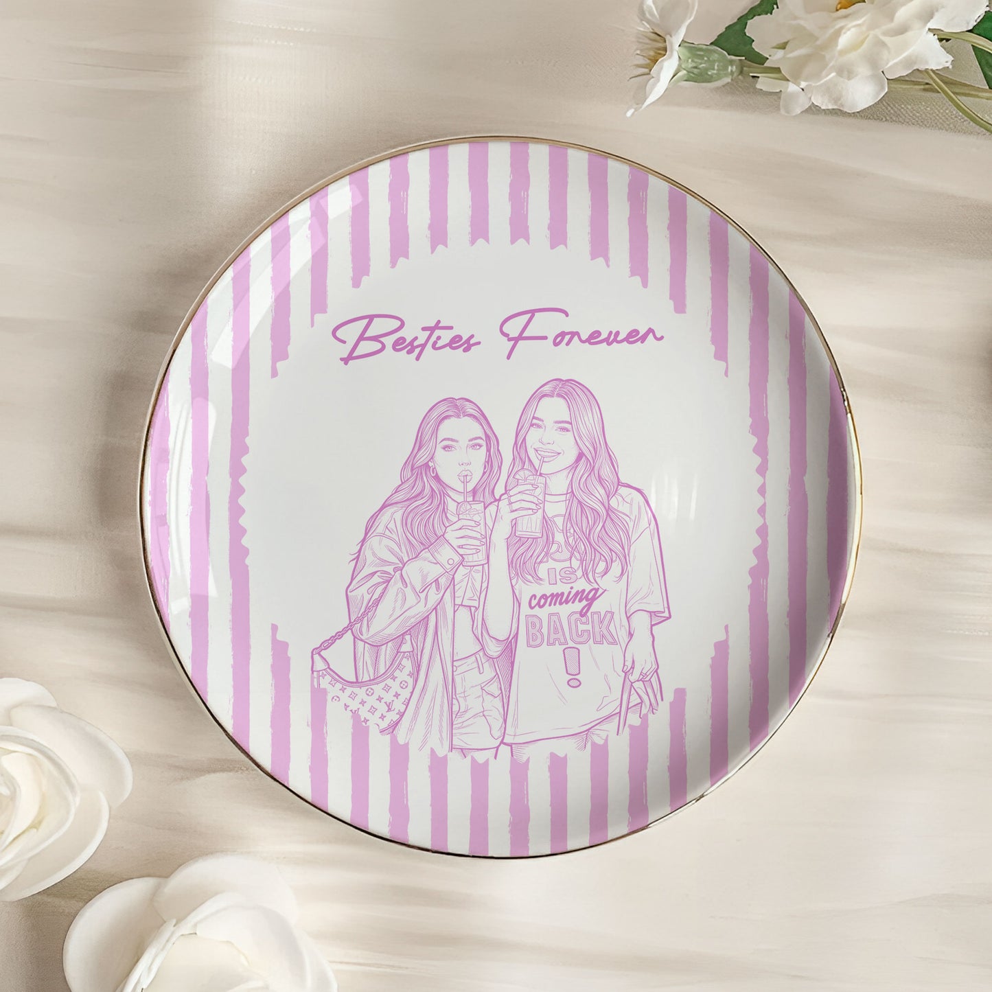 Turn-Photo-Into-Art-&-Custom-Friendship-Quote-Stripe-Vintage-Cottage-Personalized-Jewelry-Dish-3