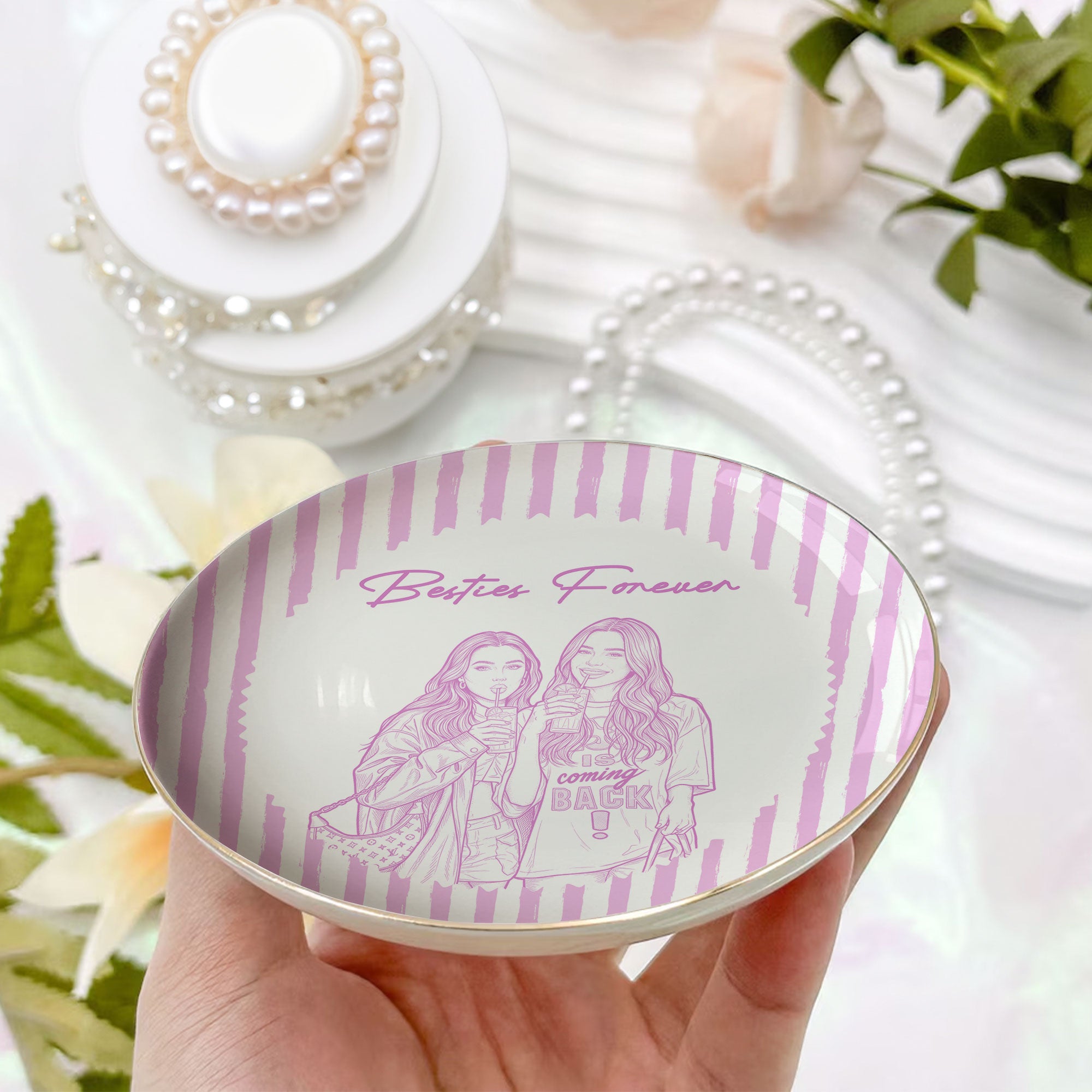Turn-Photo-Into-Art-&-Custom-Friendship-Quote-Stripe-Vintage-Cottage-Personalized-Jewelry-Dish-8