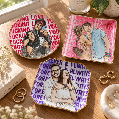 Turn Photo Into Art - Gifts For Her, Wife, Girlfriend - Personalized Jewelry Dish