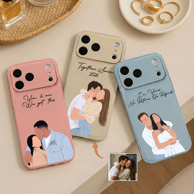 Turn Photo Into Faceless Art - For Couples, Him, Her, Matching Gifts - Personalized Phone Case