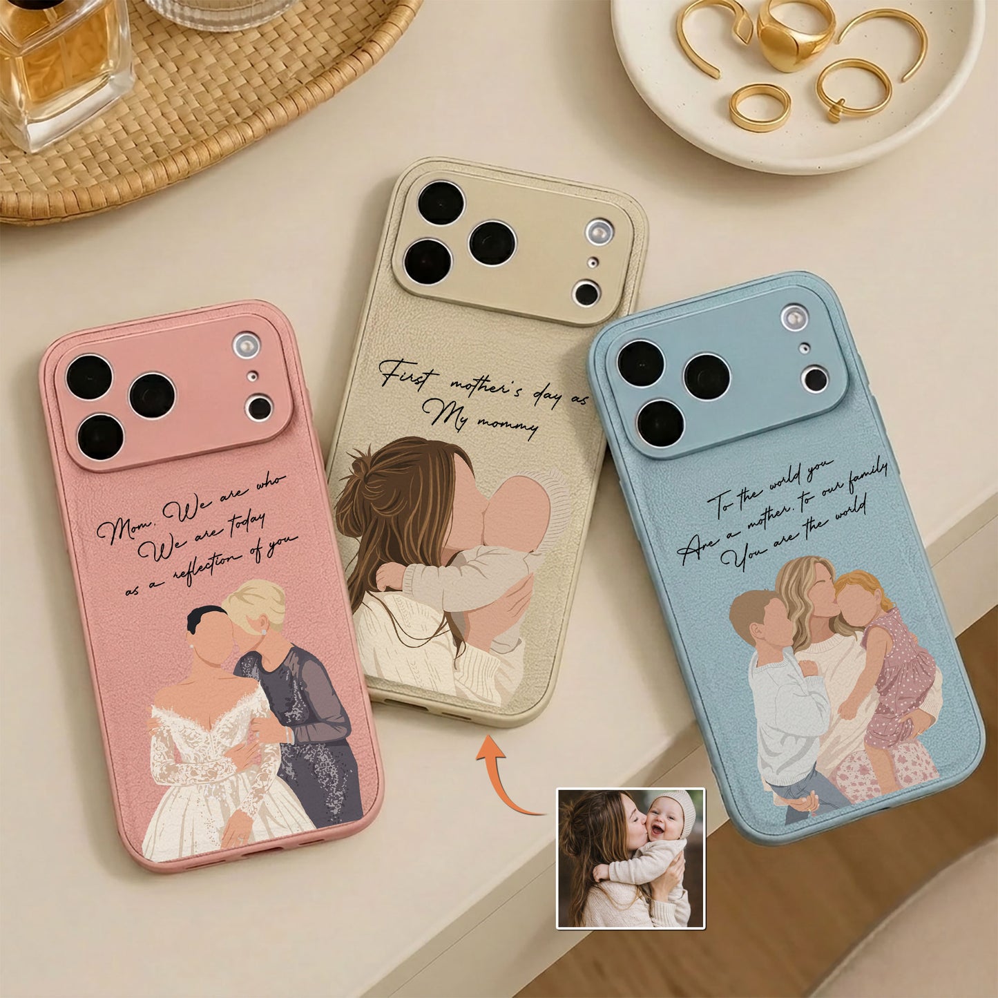 Turn-Photo-Into-Faceless-Art-For-Mom,-Daughter,-1st-Mother's-Day-Gift-Personalized-Phone-Case-1