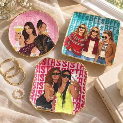 Turn Your Photo Into Art - Best B*Tches Friendship Gifts - Personalized Jewelry Dish