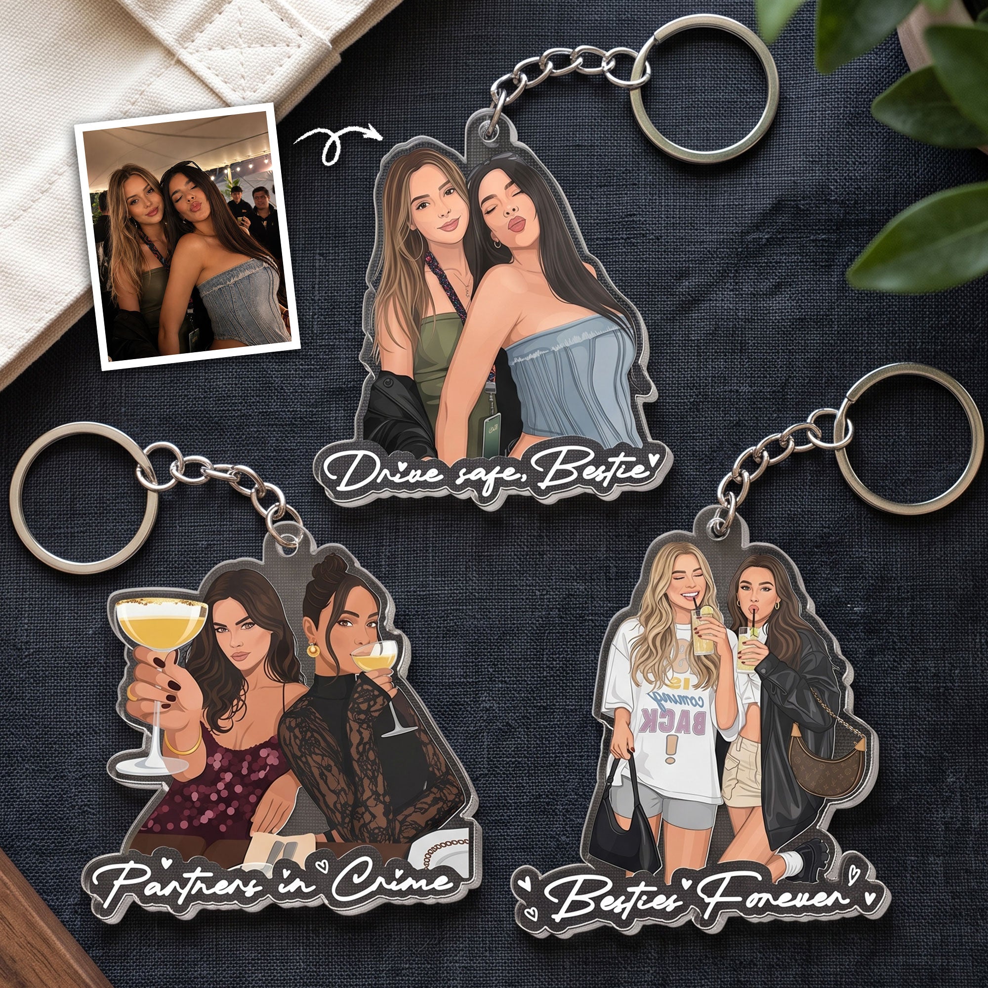 Turn-Your-Photo-Into-Art-Besties-Forever,-Friendship-Thank-You-Gift-Personalized-Keychain-1