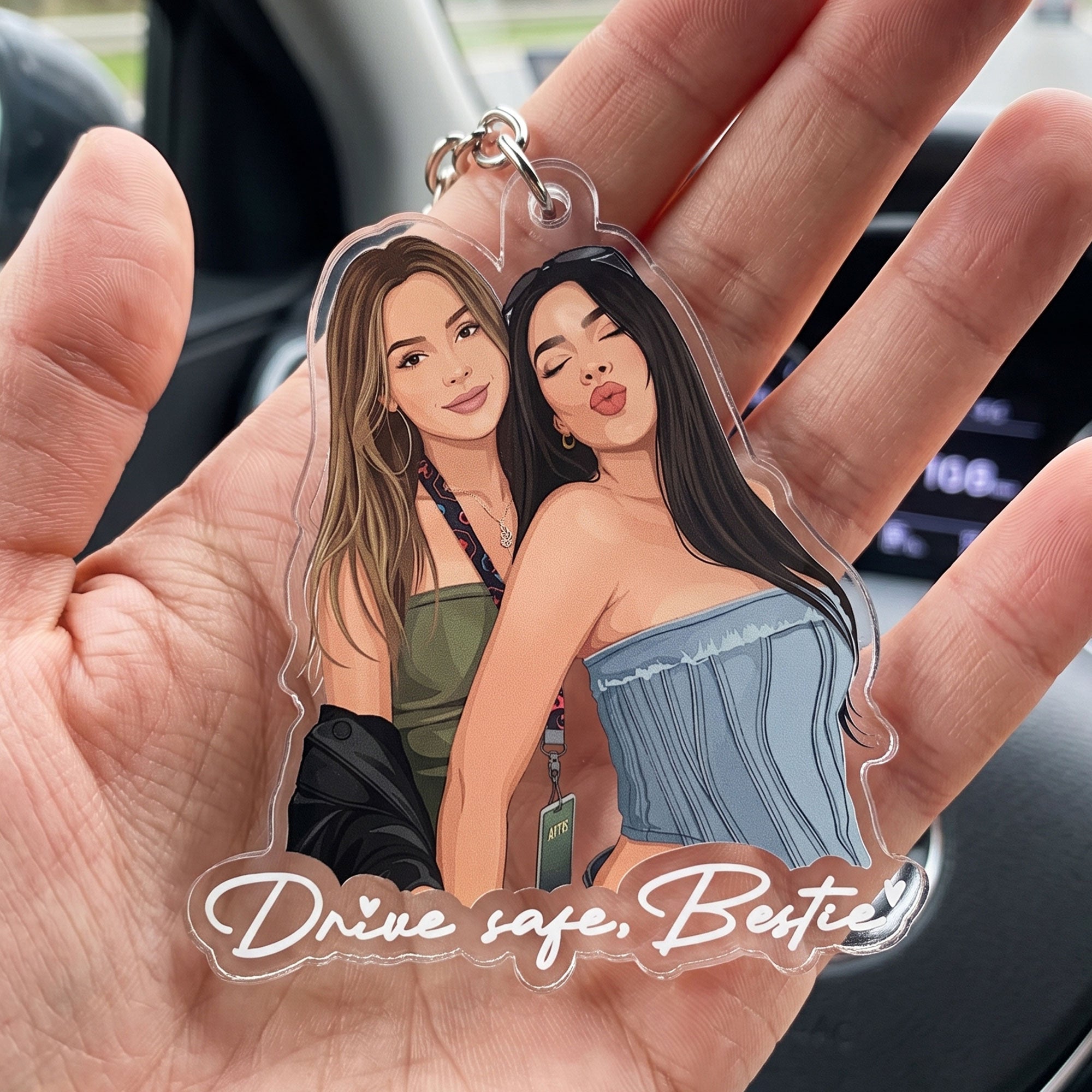 Turn-Your-Photo-Into-Art-Besties-Forever,-Friendship-Thank-You-Gift-Personalized-Keychain-2