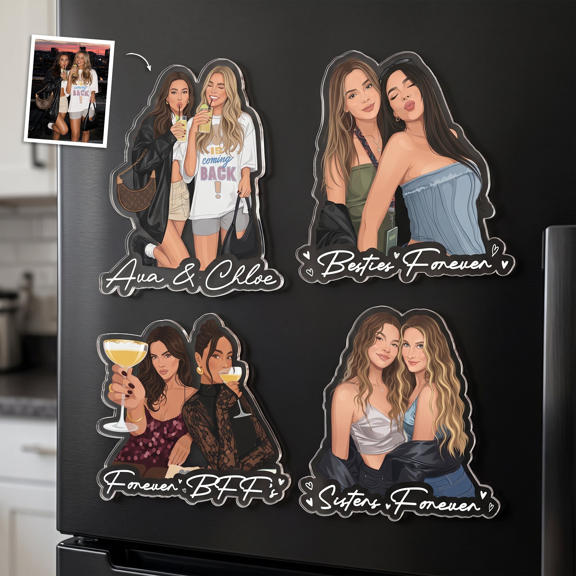 Turn-Your-Photo-Into-Art-Besties-Forever,-Friendship-Thank-You-Gift-Personalized-Magnet-1