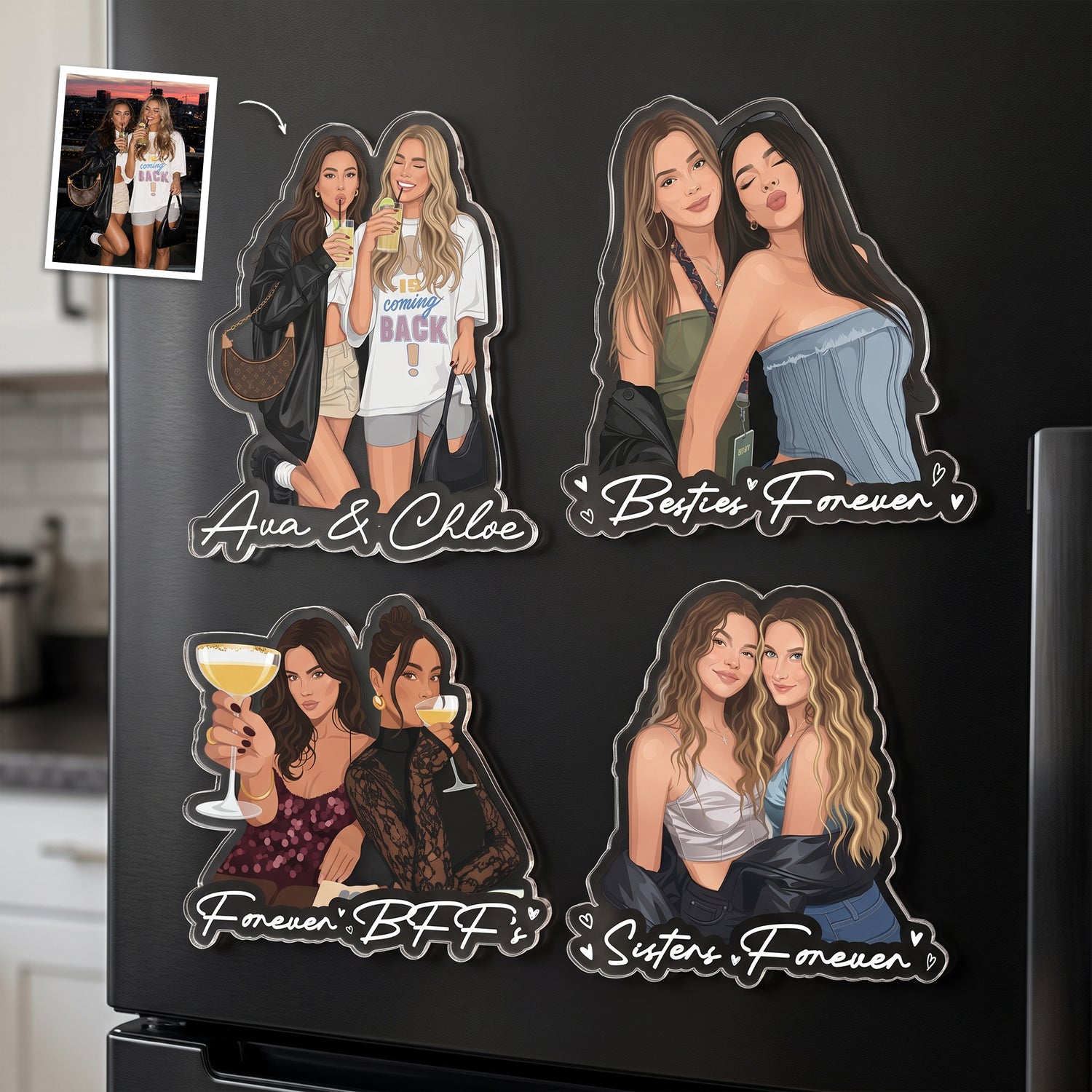 Turn-Your-Photo-Into-Art-Besties-Forever,-Friendship-Thank-You-Gift-Personalized-Magnet-1