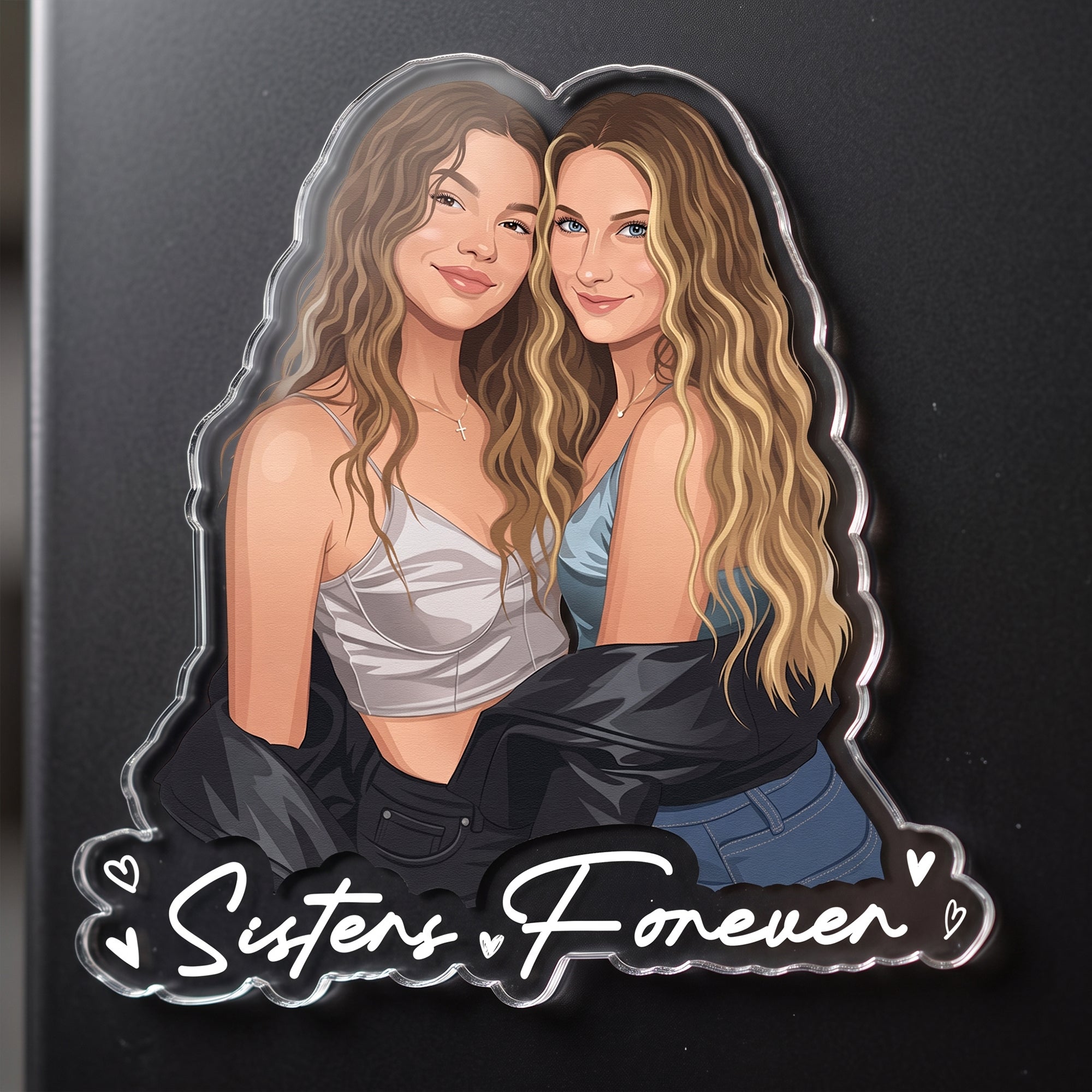 Turn-Your-Photo-Into-Art-Besties-Forever,-Friendship-Thank-You-Gift-Personalized-Magnet-2