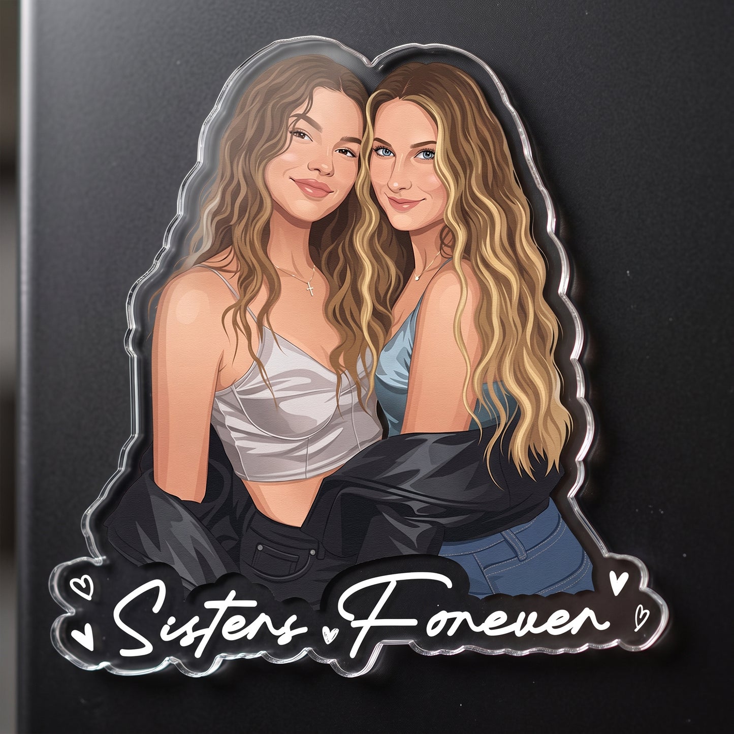 Turn-Your-Photo-Into-Art-Besties-Forever,-Friendship-Thank-You-Gift-Personalized-Magnet-2