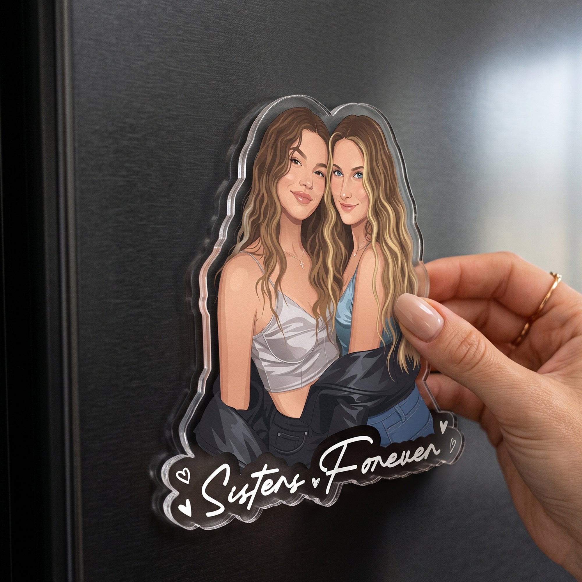 Turn-Your-Photo-Into-Art-Besties-Forever,-Friendship-Thank-You-Gift-Personalized-Magnet-3