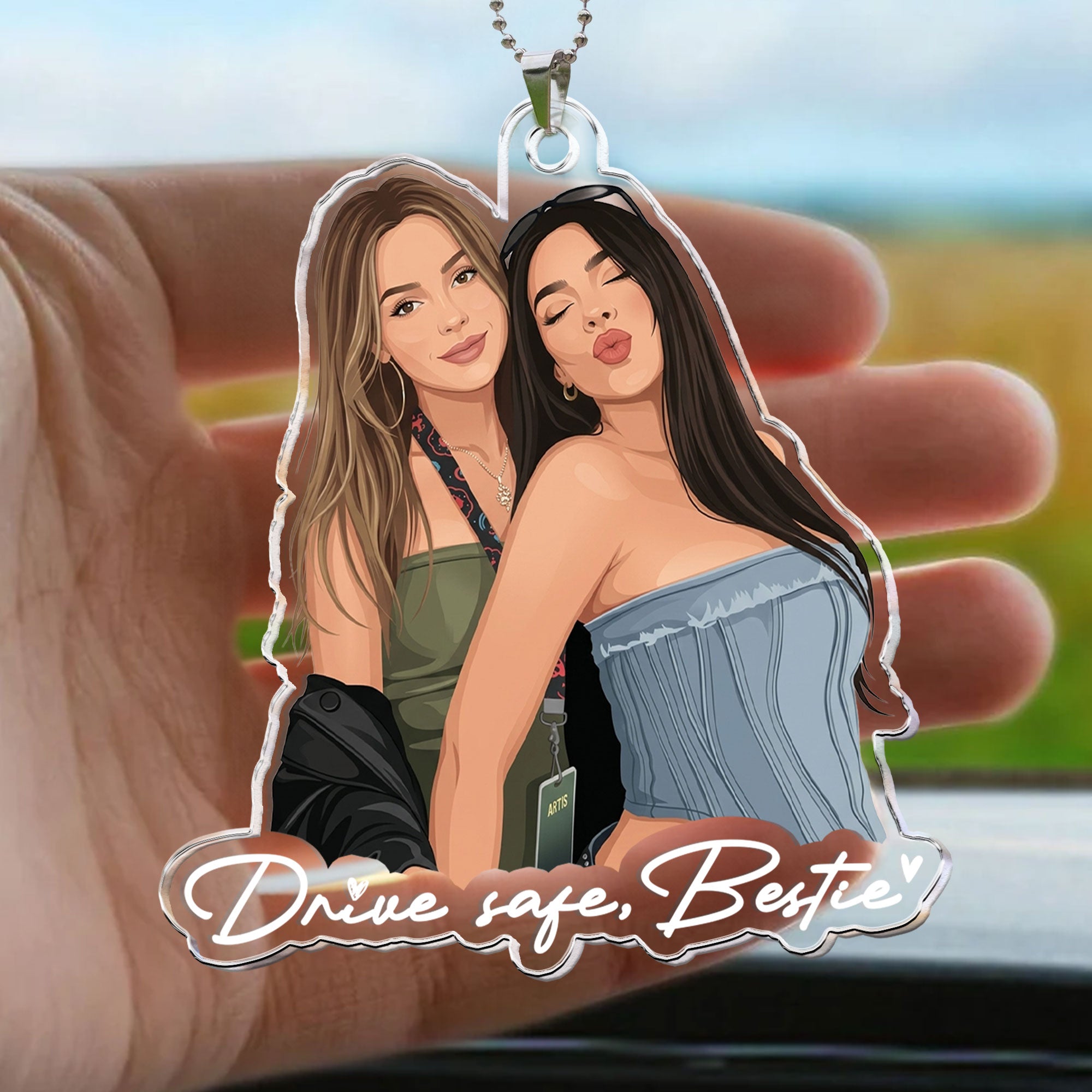 Turn-Your-Photo-Into-Art-Besties-Forever,-Friendship-Thank-You-Gift-Personalized-Rear-View-Mirror-Accessory-4