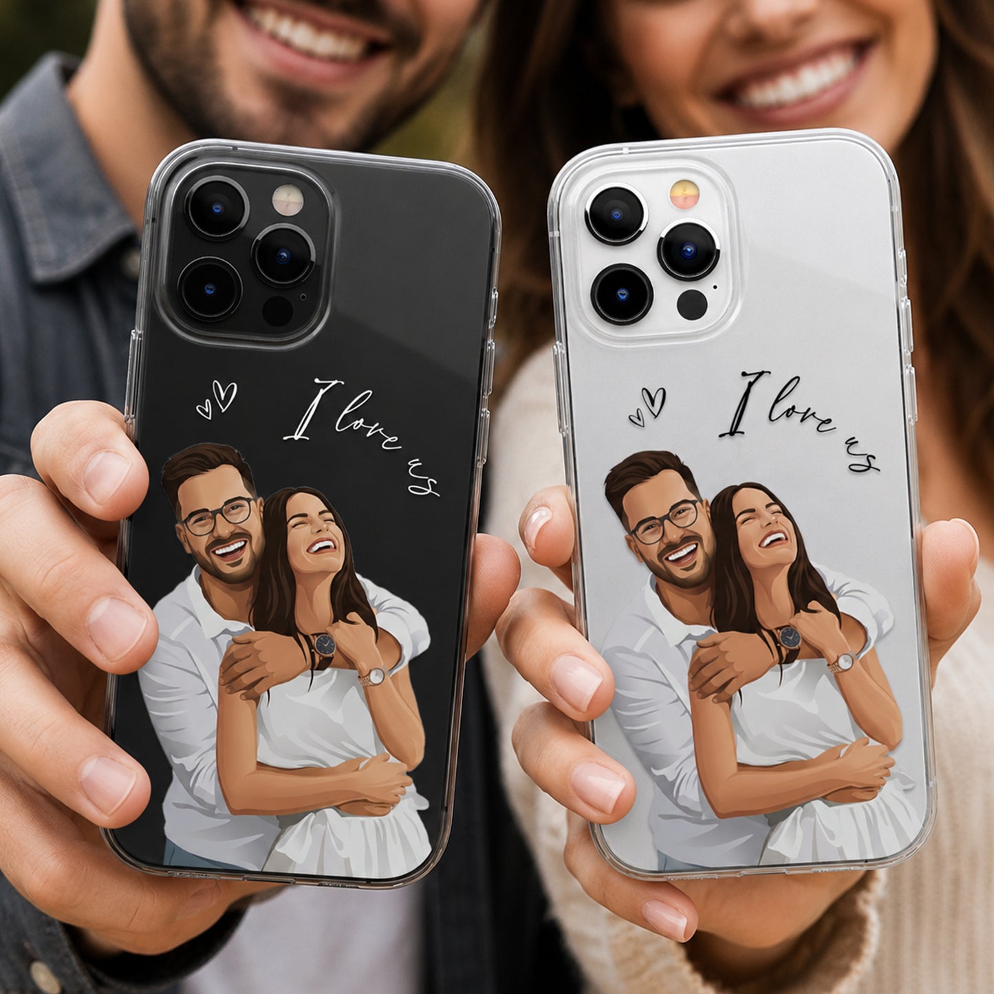 Turn-Your-Photo-Into-Art-Matching-Clear-Phone-Case-For-Him,-Her-Personalized-Phone-Case-1