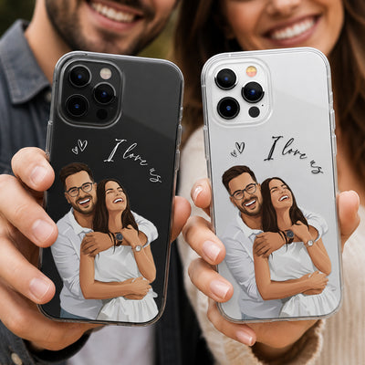 Turn Your Photo Into Art - Matching Clear Phone Case For Him, Her - Personalized Phone Case