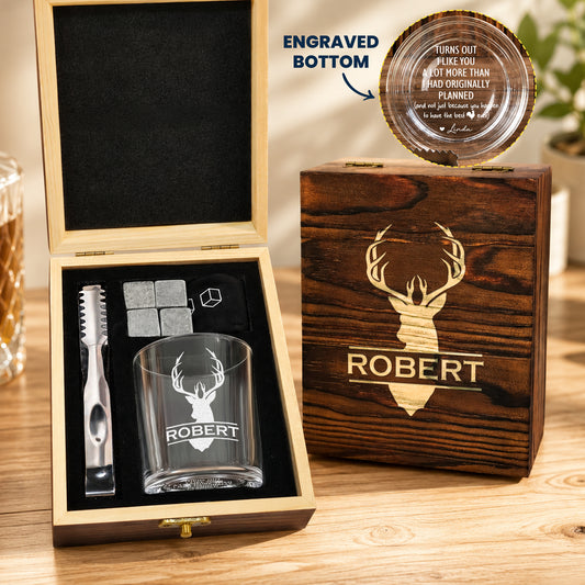 Turns Out I Like You A Lot More Than I Had Originally Planned - Fun Anniversary Gift For Him - Personalized Whiskey Glass Set