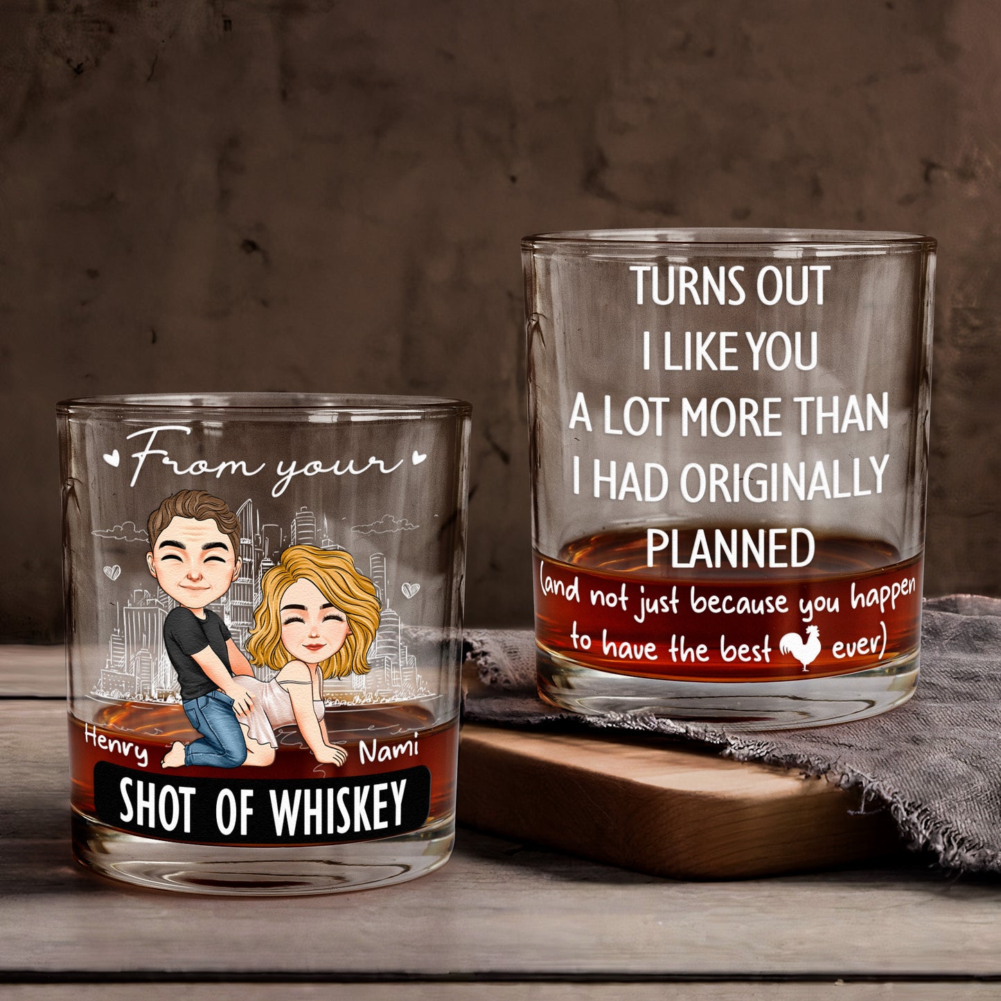 Turns Out I Like You A Lot Valentine's Day Anniversary Gift For Him - Personalized Whiskey Glass