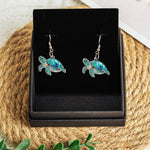 Turtle Seashell Mermaid Beach Stained Glass Effect - Personalized Acrylic Earrings