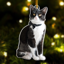 Tuxedo Cat Ornament - Personalized Acrylic Photo Ornament