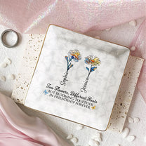 Two Flowers Different Roots Blooming Friendship Forever - Personalized Jewelry Dish