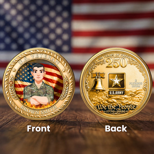 U.S. Veteran 250 Years Of Freedom - Personalized Coin