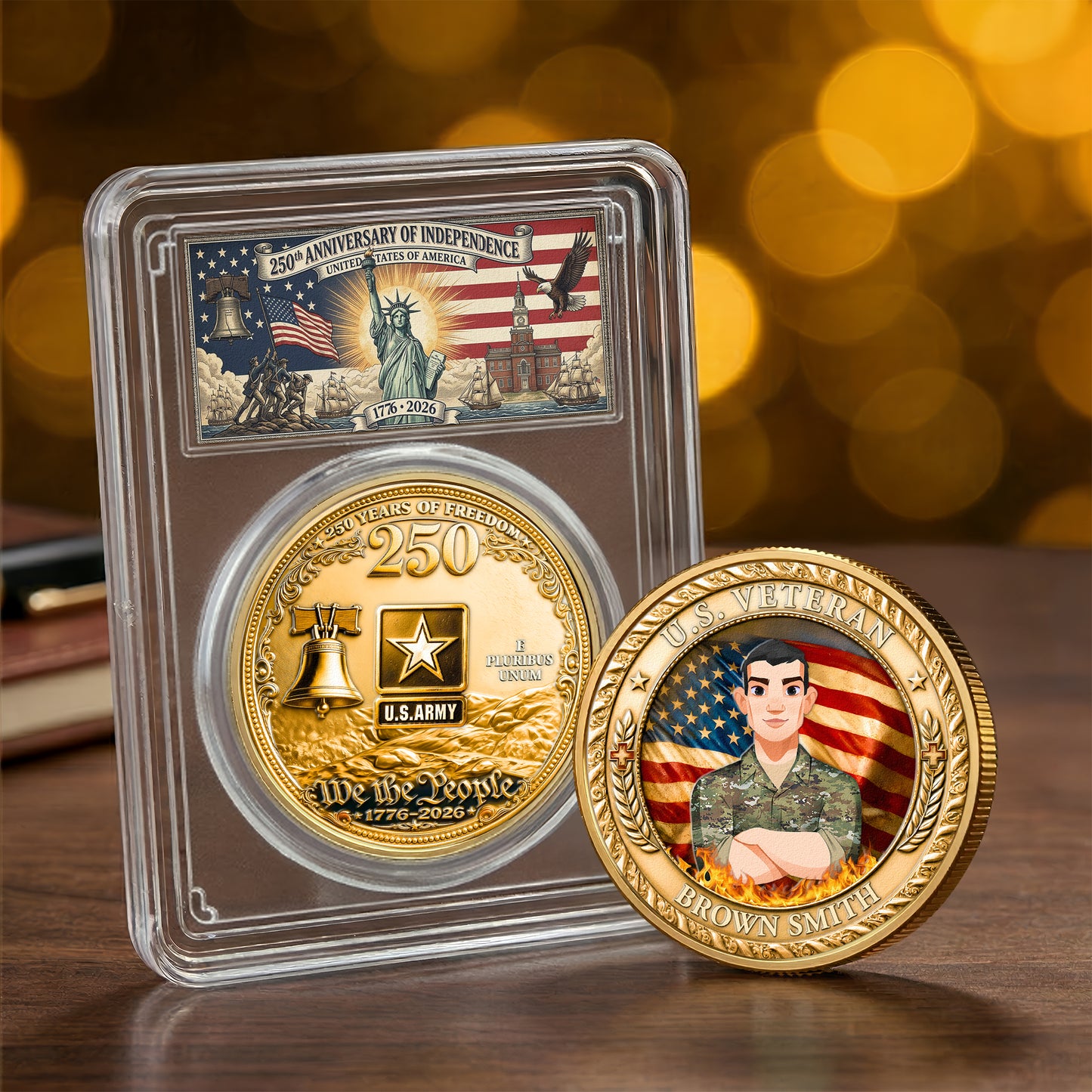 U.S. Veteran 250 Years Of Freedom - Personalized Coin