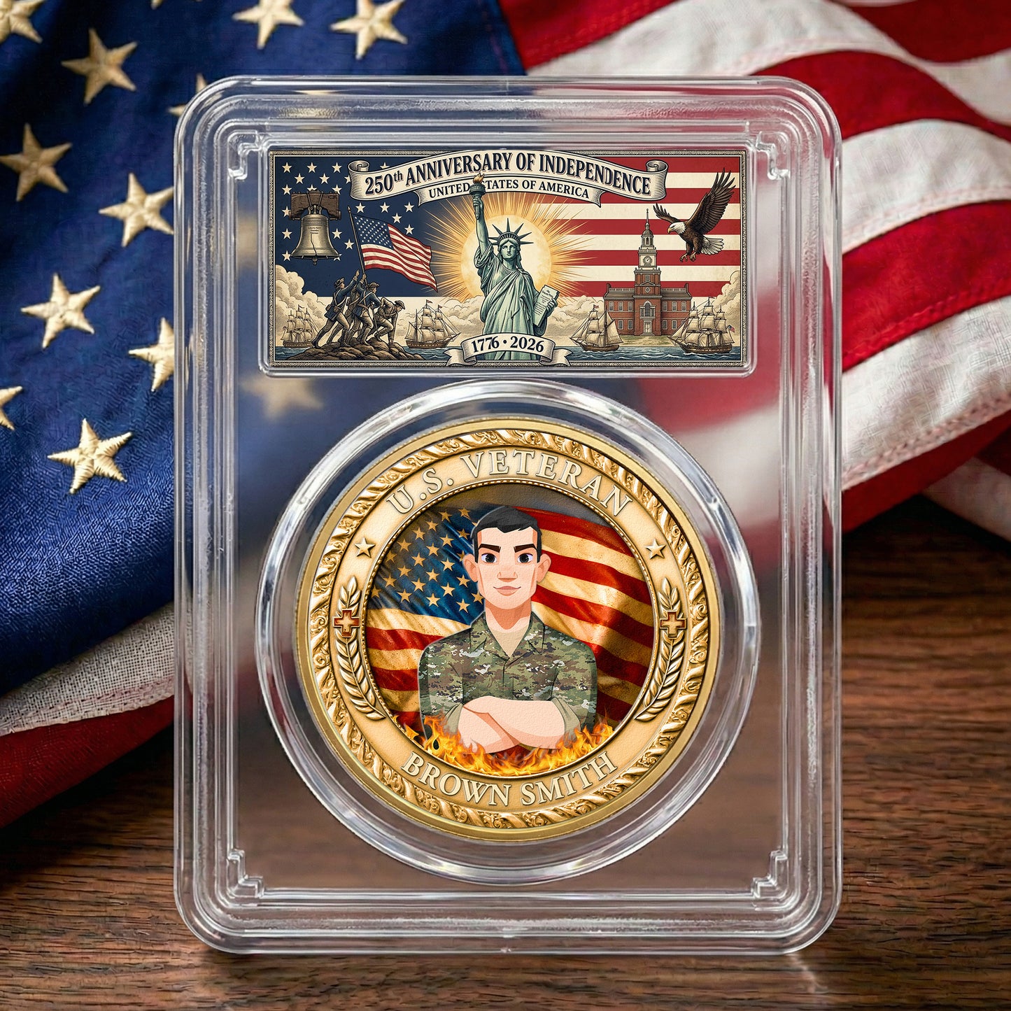 U.S. Veteran 250 Years Of Freedom - Personalized Coin