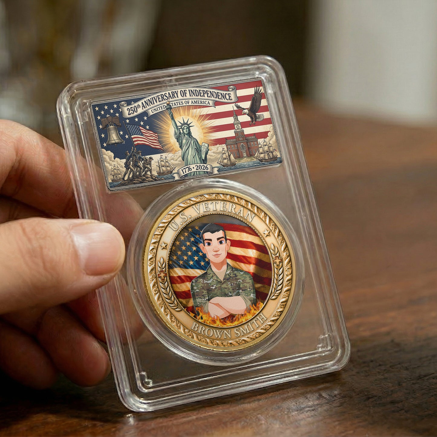 U.S. Veteran 250 Years Of Freedom - Personalized Coin