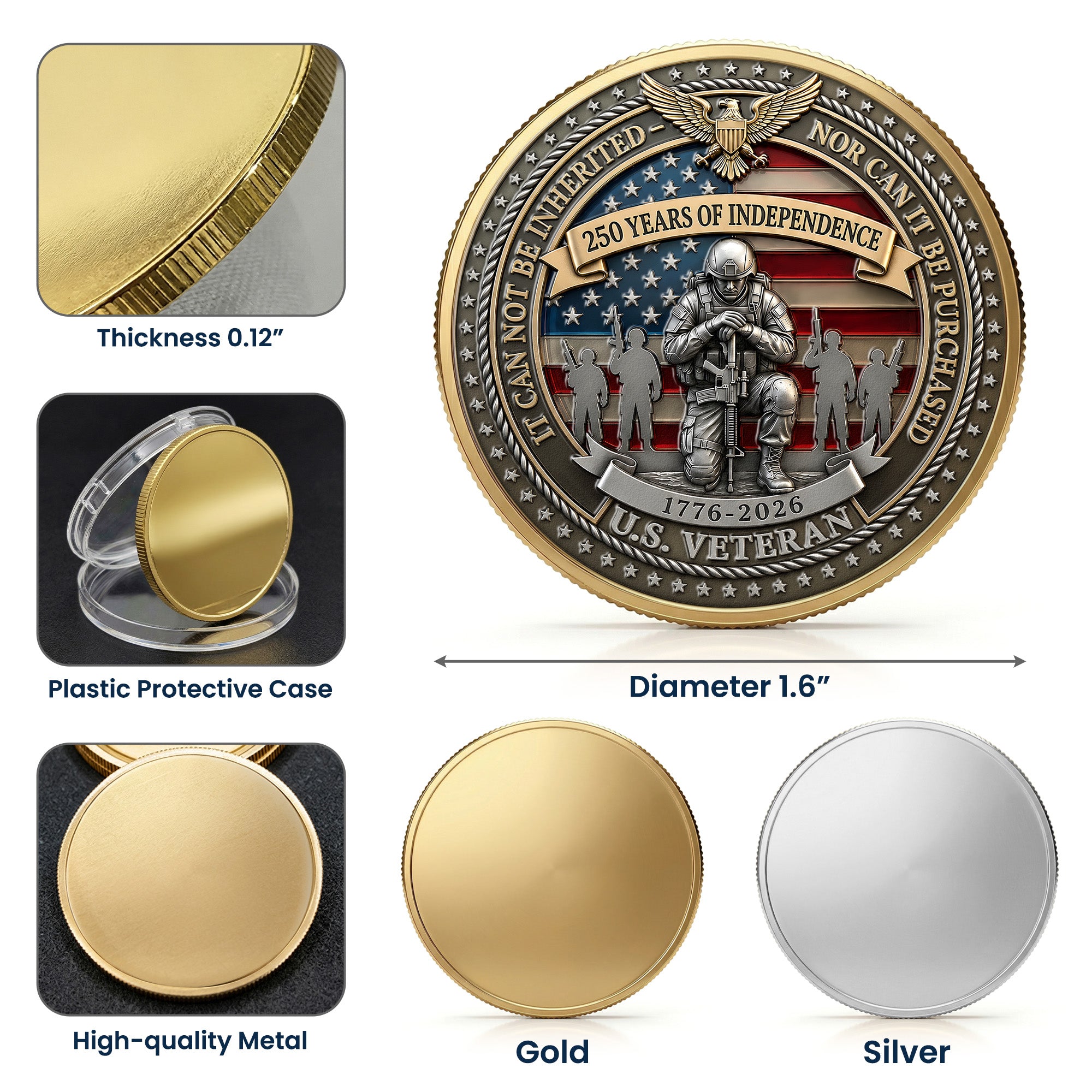 US Veteran 250 Years - Coin
