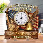 USA 250th Anniversary - Personalized Acrylic Desk Clock