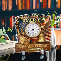 USA 250th Anniversary - Personalized Acrylic Desk Clock