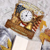 USA 250th Anniversary - Personalized Acrylic Desk Clock
