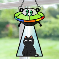 Ufo Abduction - Personalized Window Hanging Suncatcher Ornament