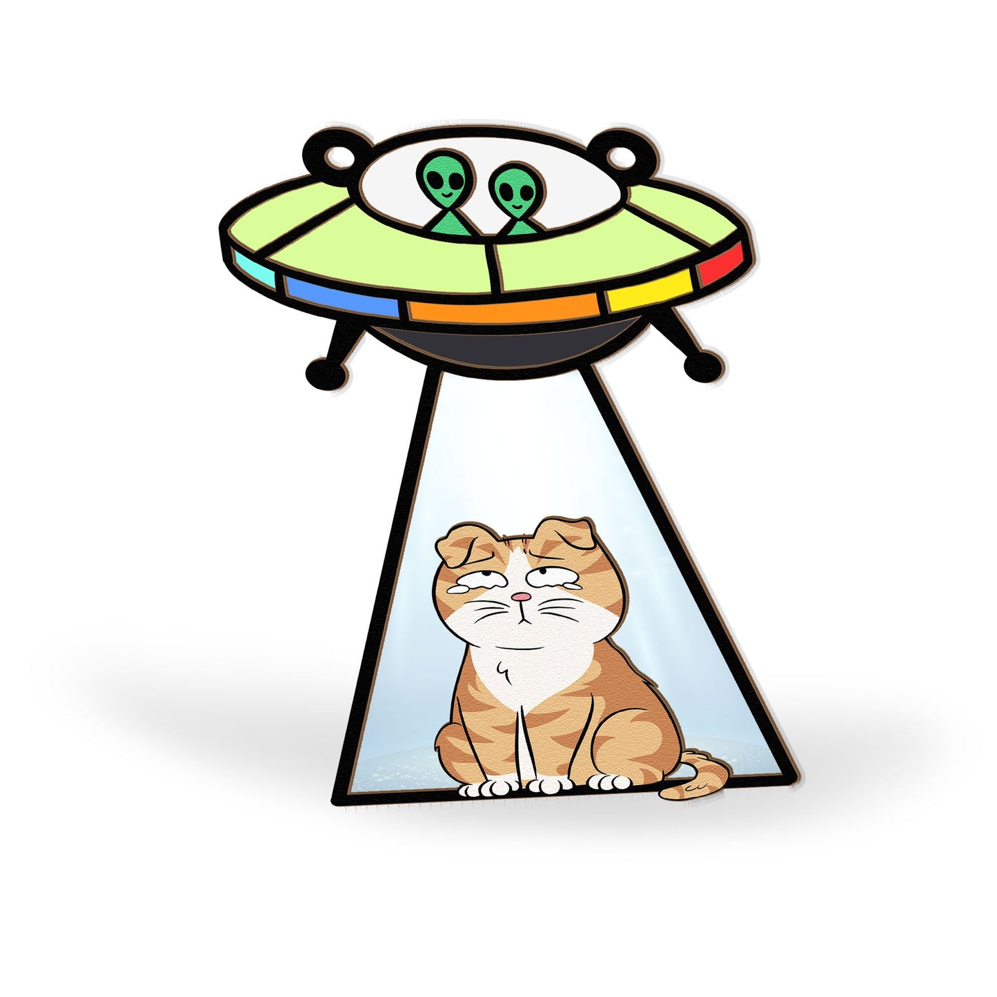 Ufo Abduction - Personalized Window Hanging Suncatcher Ornament