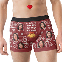 Ugly Christmas Jingle My Bells - Personalized Photo Men's Boxer Briefs