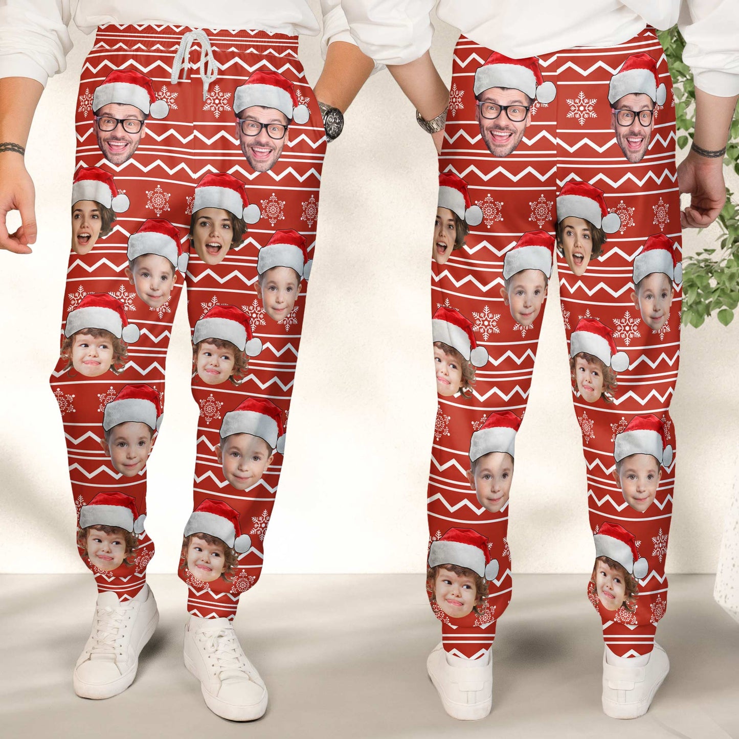 Ugly Pattern Custom Photo Family - Personalized Photo Sweatpants