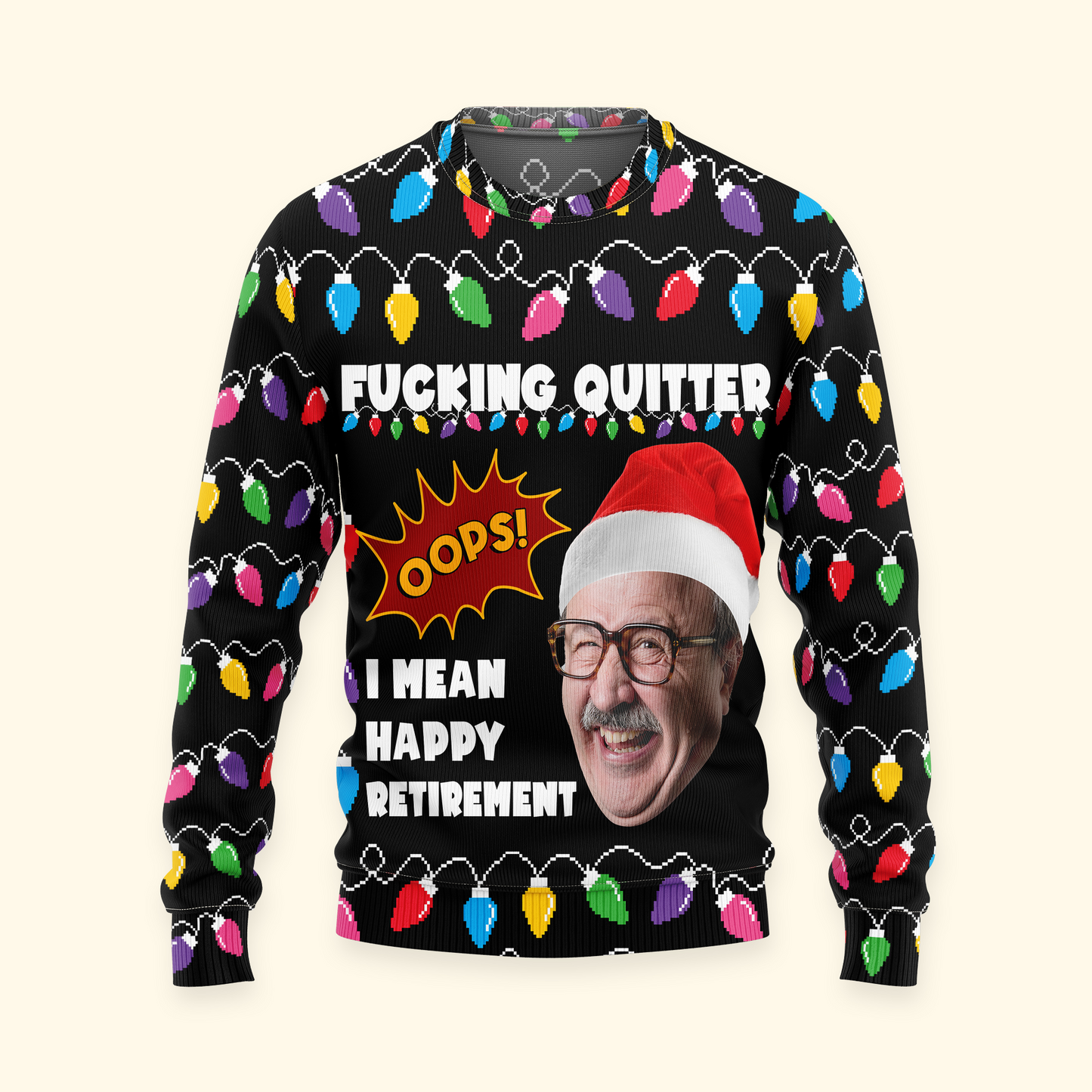 Ugly Sweater Cheers To Retire - Personalized Photo Ugly Sweater